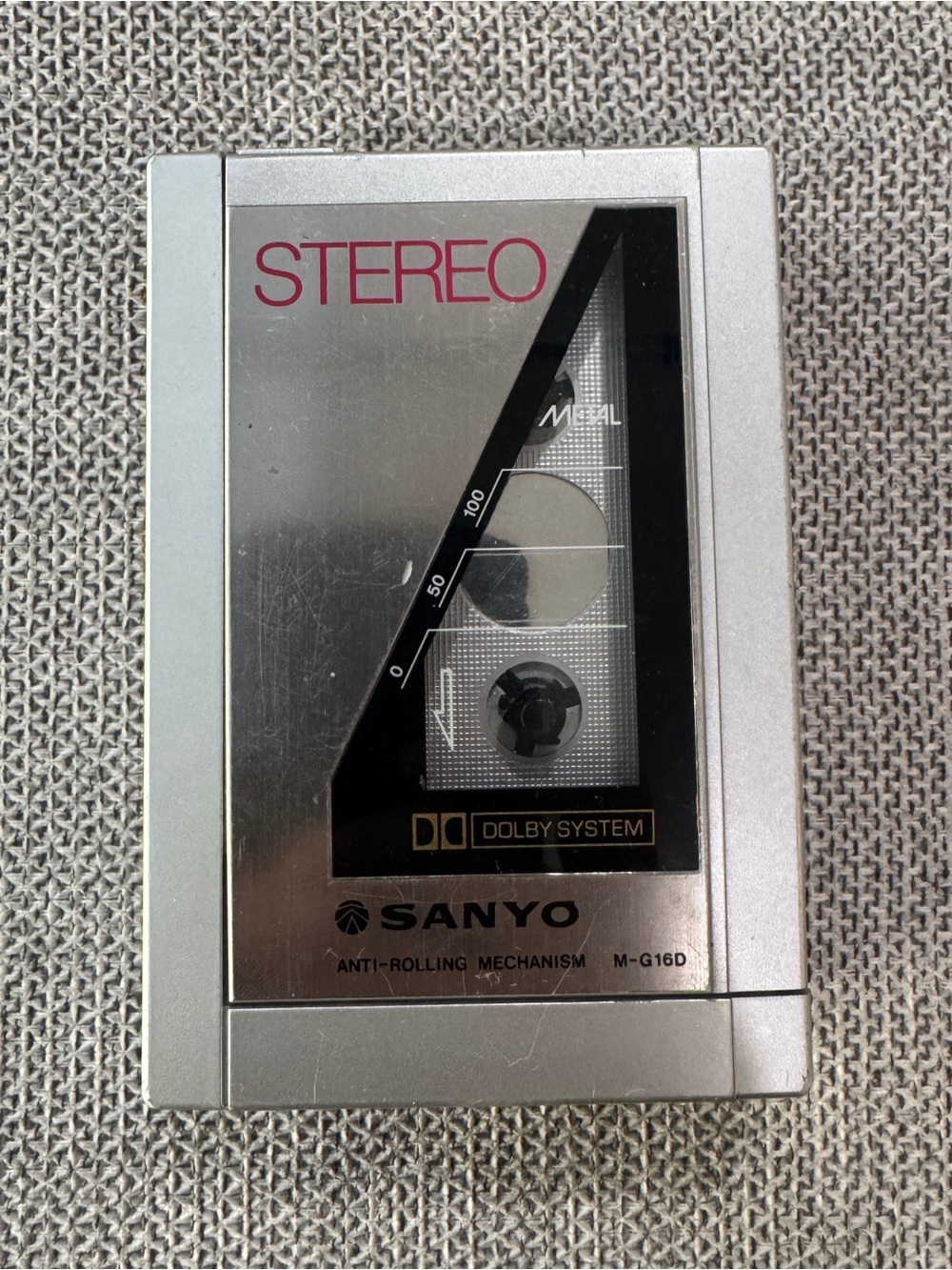 Vintage 80s Sanyo M-G16 Walkman Made in Japan Portable Cassette Player for parts